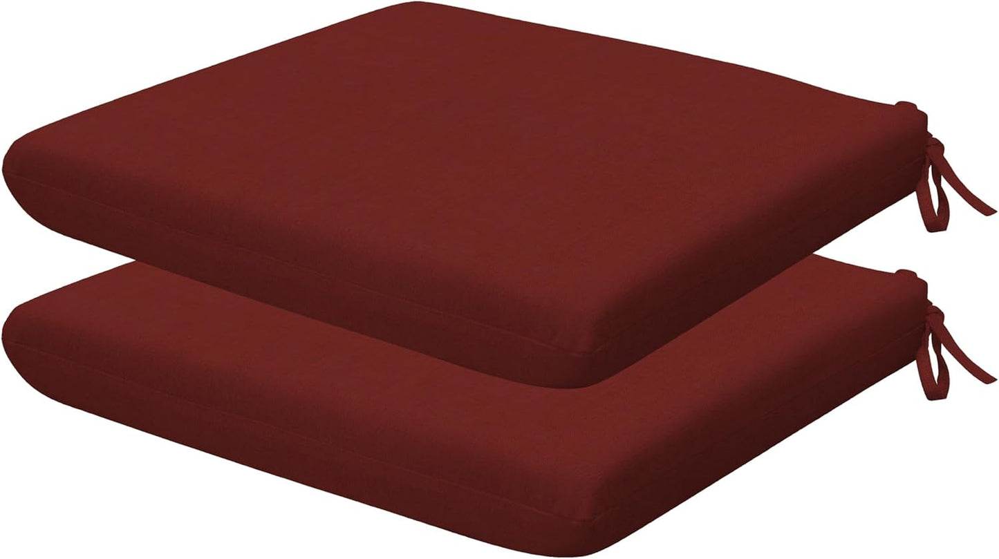 Honeycomb Outdoor Set of 2 Seat Pads, 18 x 17.5, Stripe Poolside Universal Chair Cushions for Patio Furniture