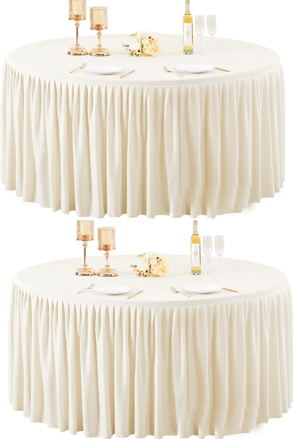 72Inch Black Round Tablecloth,8 Pack Wrinkle Resistant 6ft Spandex Tablecloth,Washable Stretchy Polyester Table Cloth Round Cover for Dining Table,Wedding,Reception Banquet, Birthday Party, Buffet