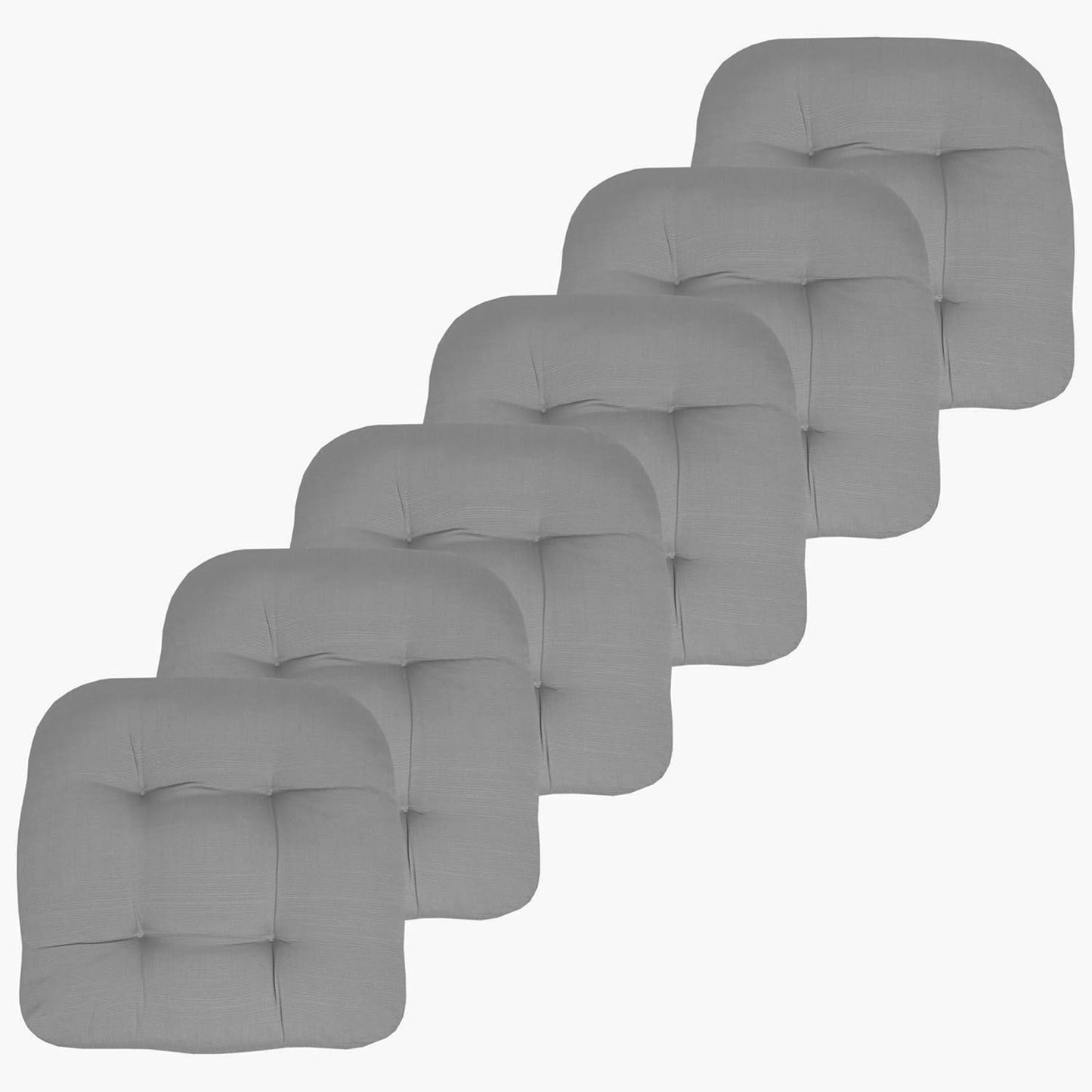 Sweet Home Collection Patio Cushions Outdoor Chair Pads Premium Comfortable Thick Fiber Fill Tufted 19" x 19" Seat Cover, 4 Count (Pack of 1), Havana Peacock/White
