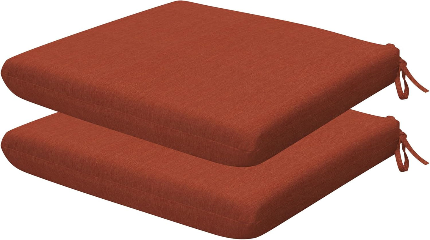 Honeycomb Outdoor Set of 2 Seat Pads, 18 x 17.5, Stripe Poolside Universal Chair Cushions for Patio Furniture