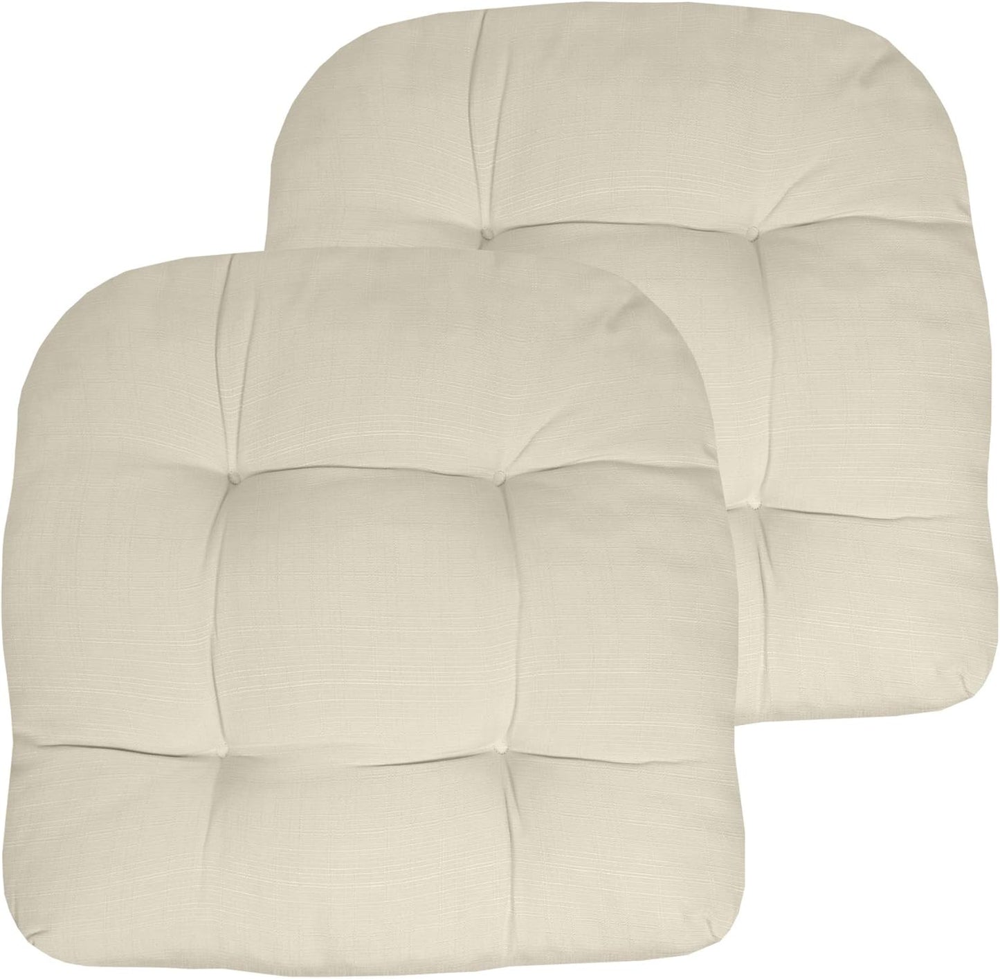 Sweet Home Collection Patio Cushions Outdoor Chair Pads Premium Comfortable Thick Fiber Fill Tufted 19" x 19" Seat Cover, 4 Count (Pack of 1), Havana Peacock/White