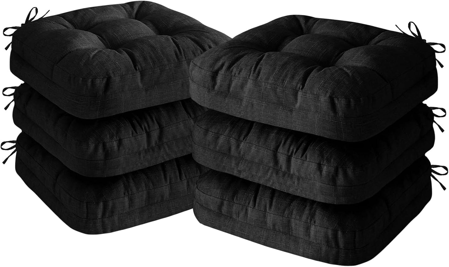 Chair Cushions, Memory Foam Dining Chair Cushions, Tufted Indoor Chair Pads, Set of 4, 16.5' x 16.5' x 3.5', Beige
