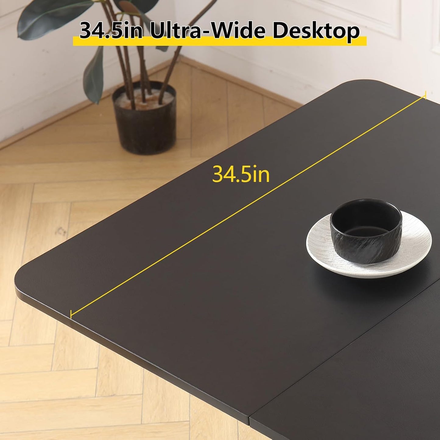 Folding Dining Room Table for 4/6 with 35.4" Extra Wide Space Saving Drop Leaf Table with Lockable Wheels & Storage, Heavy Duty Eco Solid Wood Top 300lb, Convertible Desk for Apartments/RV/Home Office