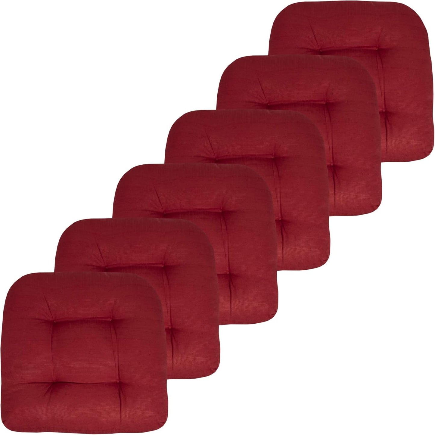 Sweet Home Collection Patio Cushions Outdoor Chair Pads Premium Comfortable Thick Fiber Fill Tufted 19" x 19" Seat Cover, 4 Count (Pack of 1), Havana Peacock/White