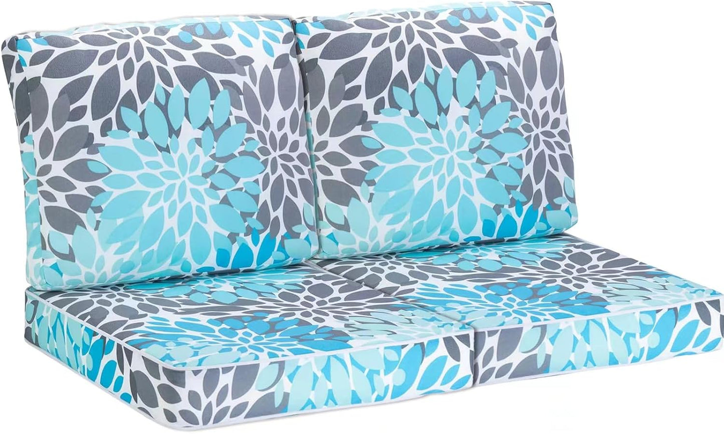 JMGBird Outdoor Chair Cushion Tufted Pillow, Deep Seat Chair Cushion Set 22"x22" Outdoor Cushions for Patio Furniture