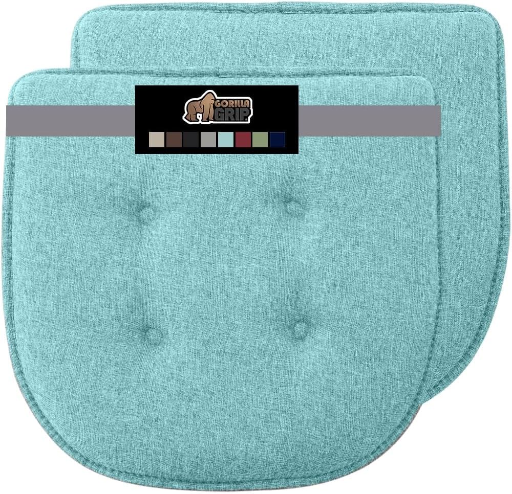 GORILLA GRIP Slip Resistant Chair Cushions, No Ties Required, Memory Foam Pads for Dining Room, Kitchen Table, Office, Rocking Chairs, Plush Seat Cover Cushion Pad, Home Decor, Set of 4 16x16, Black