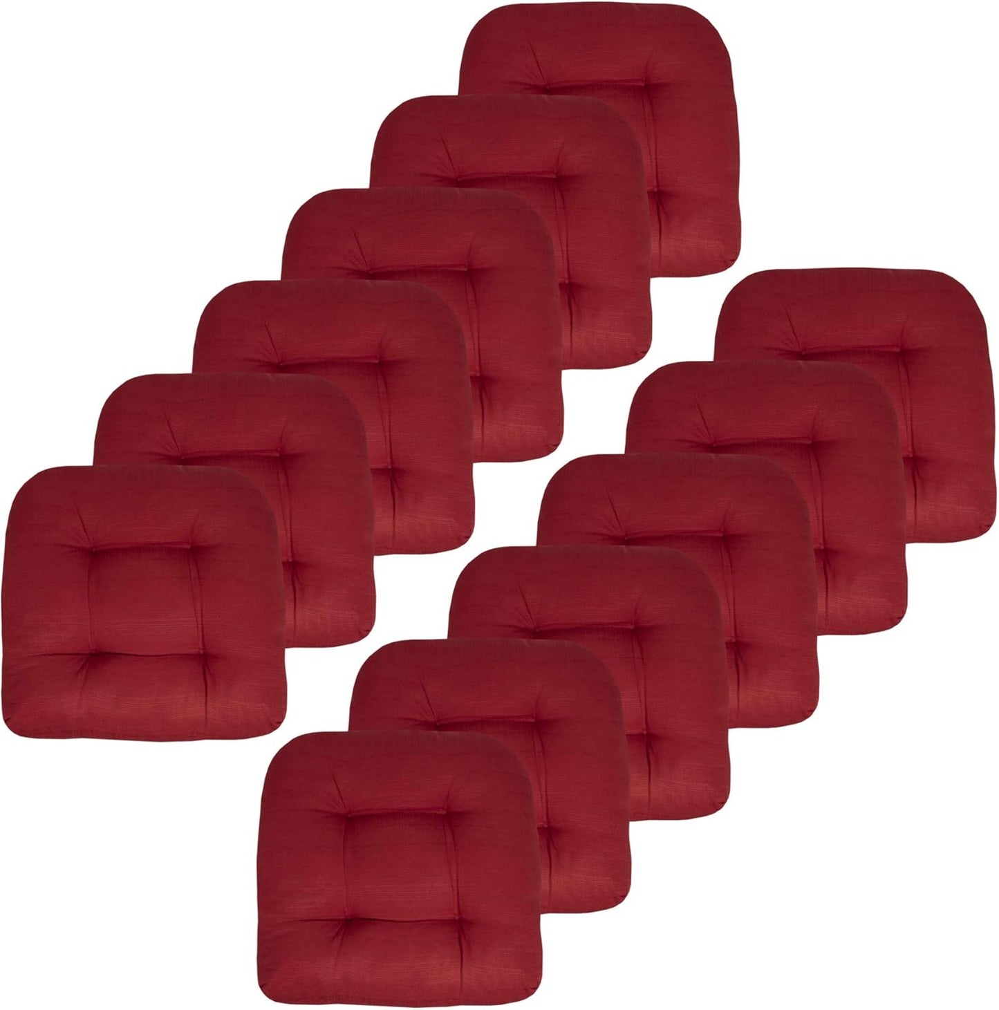 Sweet Home Collection Patio Cushions Outdoor Chair Pads Premium Comfortable Thick Fiber Fill Tufted 19" x 19" Seat Cover, 4 Count (Pack of 1), Havana Peacock/White
