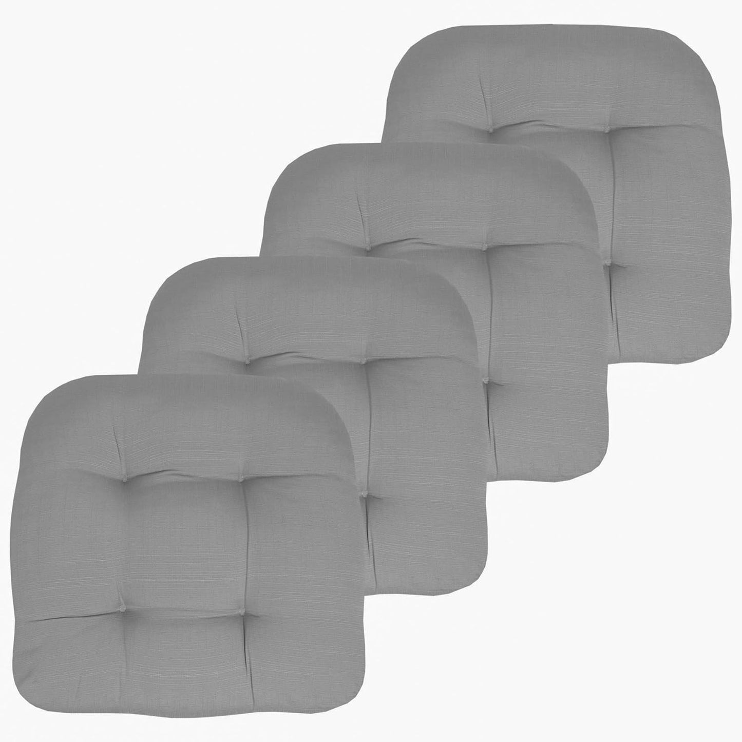 Sweet Home Collection Patio Cushions Outdoor Chair Pads Premium Comfortable Thick Fiber Fill Tufted 19" x 19" Seat Cover, 4 Count (Pack of 1), Havana Peacock/White