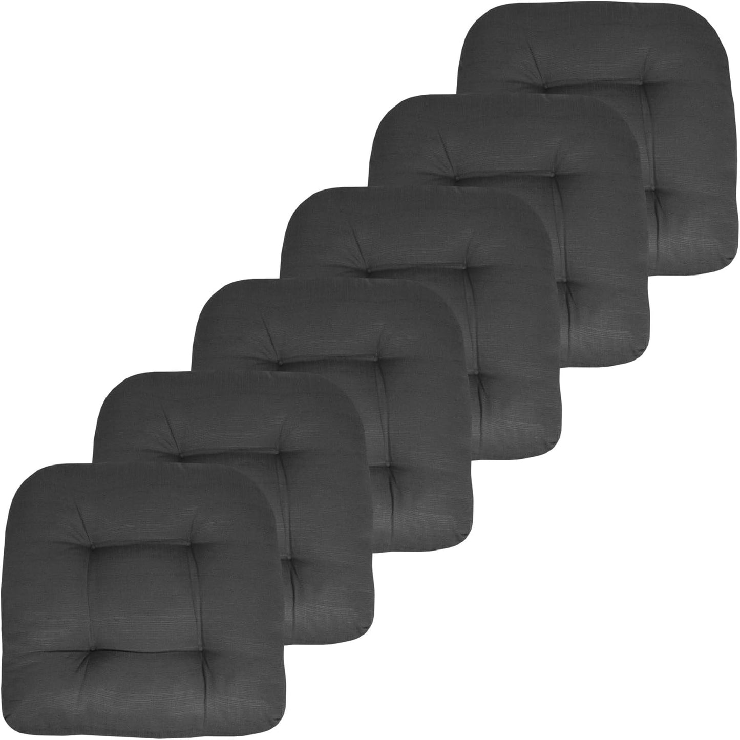 Sweet Home Collection Patio Cushions Outdoor Chair Pads Premium Comfortable Thick Fiber Fill Tufted 19" x 19" Seat Cover, 4 Count (Pack of 1), Havana Peacock/White