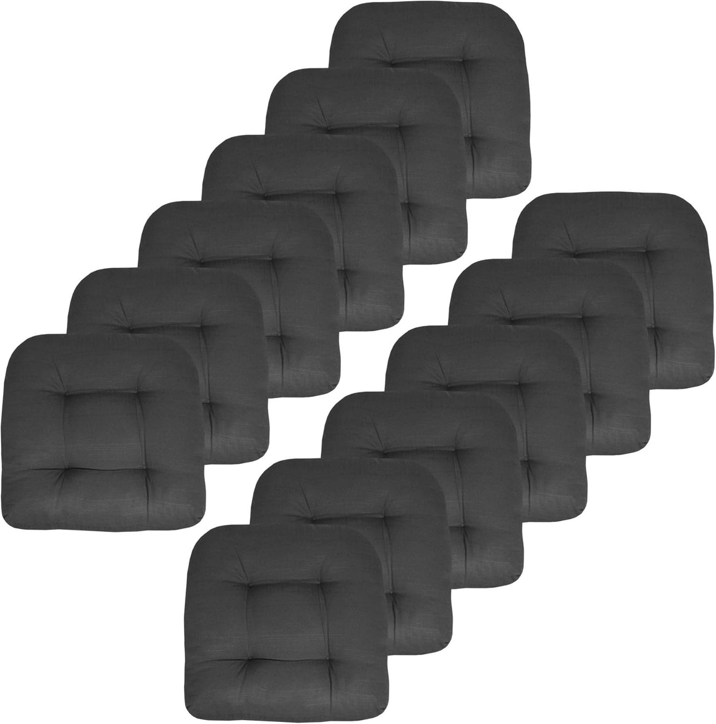 Sweet Home Collection Patio Cushions Outdoor Chair Pads Premium Comfortable Thick Fiber Fill Tufted 19" x 19" Seat Cover, 4 Count (Pack of 1), Havana Peacock/White
