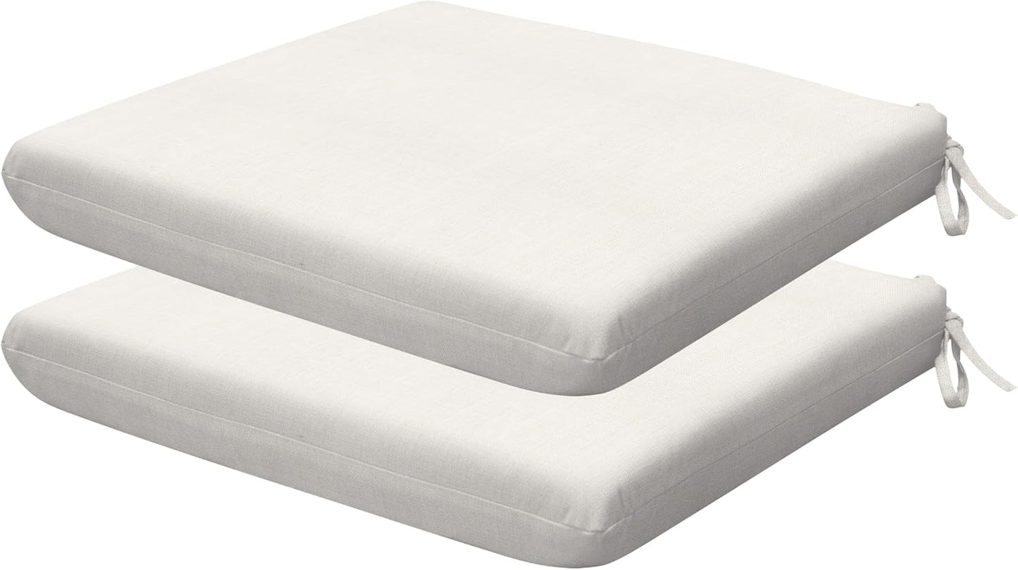 Honeycomb Outdoor Set of 2 Seat Pads, 18 x 17.5, Stripe Poolside Universal Chair Cushions for Patio Furniture