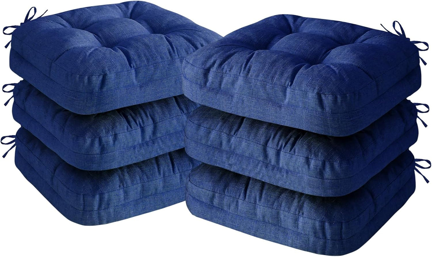 Chair Cushions, Memory Foam Dining Chair Cushions, Tufted Indoor Chair Pads, Set of 4, 16.5' x 16.5' x 3.5', Beige