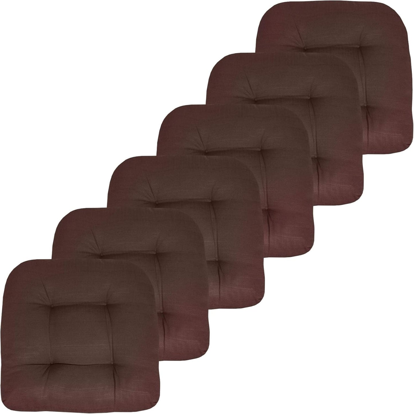 Sweet Home Collection Patio Cushions Outdoor Chair Pads Premium Comfortable Thick Fiber Fill Tufted 19" x 19" Seat Cover, 4 Count (Pack of 1), Havana Peacock/White