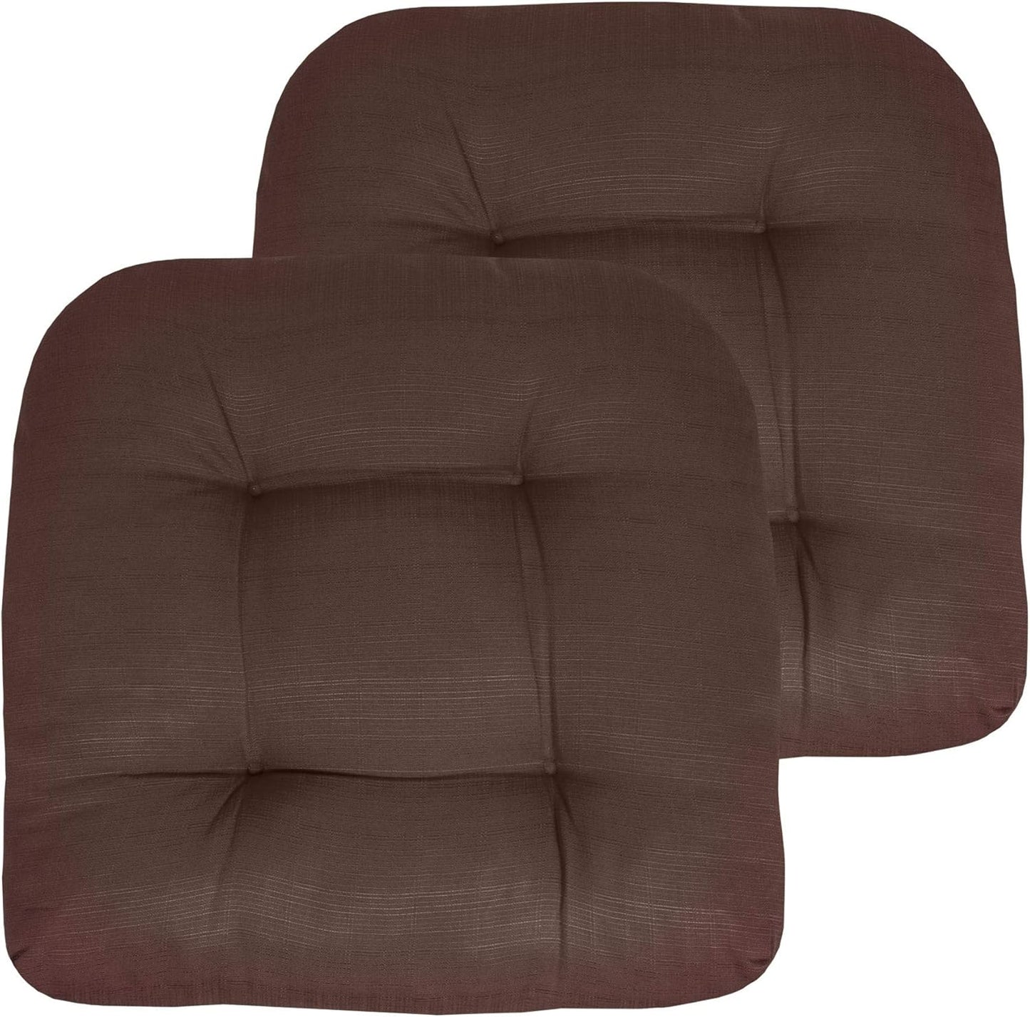 Sweet Home Collection Patio Cushions Outdoor Chair Pads Premium Comfortable Thick Fiber Fill Tufted 19" x 19" Seat Cover, 4 Count (Pack of 1), Havana Peacock/White