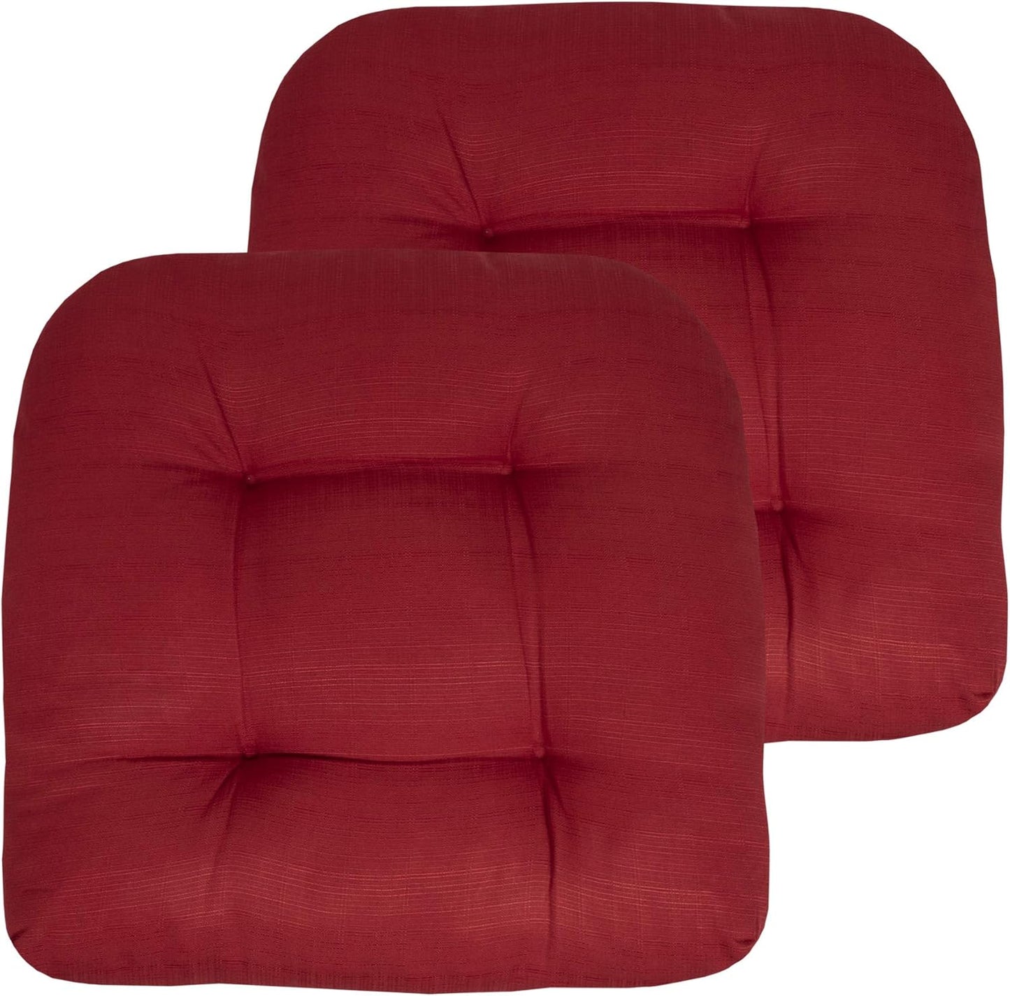Sweet Home Collection Patio Cushions Outdoor Chair Pads Premium Comfortable Thick Fiber Fill Tufted 19" x 19" Seat Cover, 4 Count (Pack of 1), Havana Peacock/White