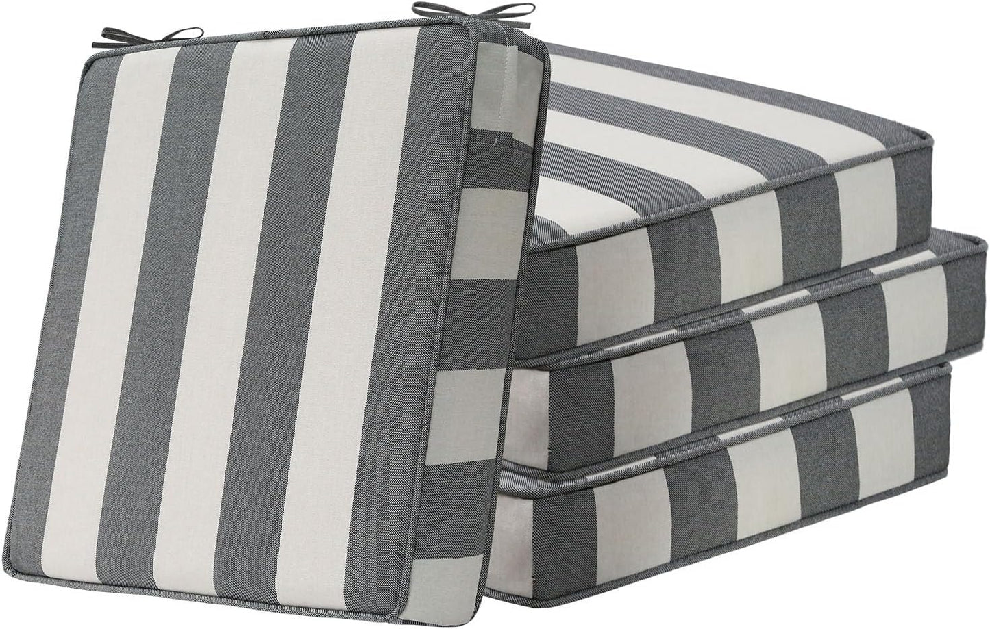 Sunbrella Square Corner Seat Cushions, 18.5" x 16" x 3", Set of 4, Indoor Outdoor Water Repellent Universal Chair Pads with Ties for Patio Furniture, Garden Dining Chairs, Spectrum Brick