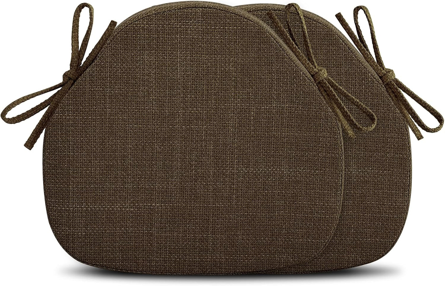 Shinnwa Dining Chair Cushions Set of 4, High-Resilience Foam Windsor Seat Pads, Kitchen Chair Cushions with Ties & Textured Cover, 4 Pack, 16.5 x 15.5 x 2, Light Brown