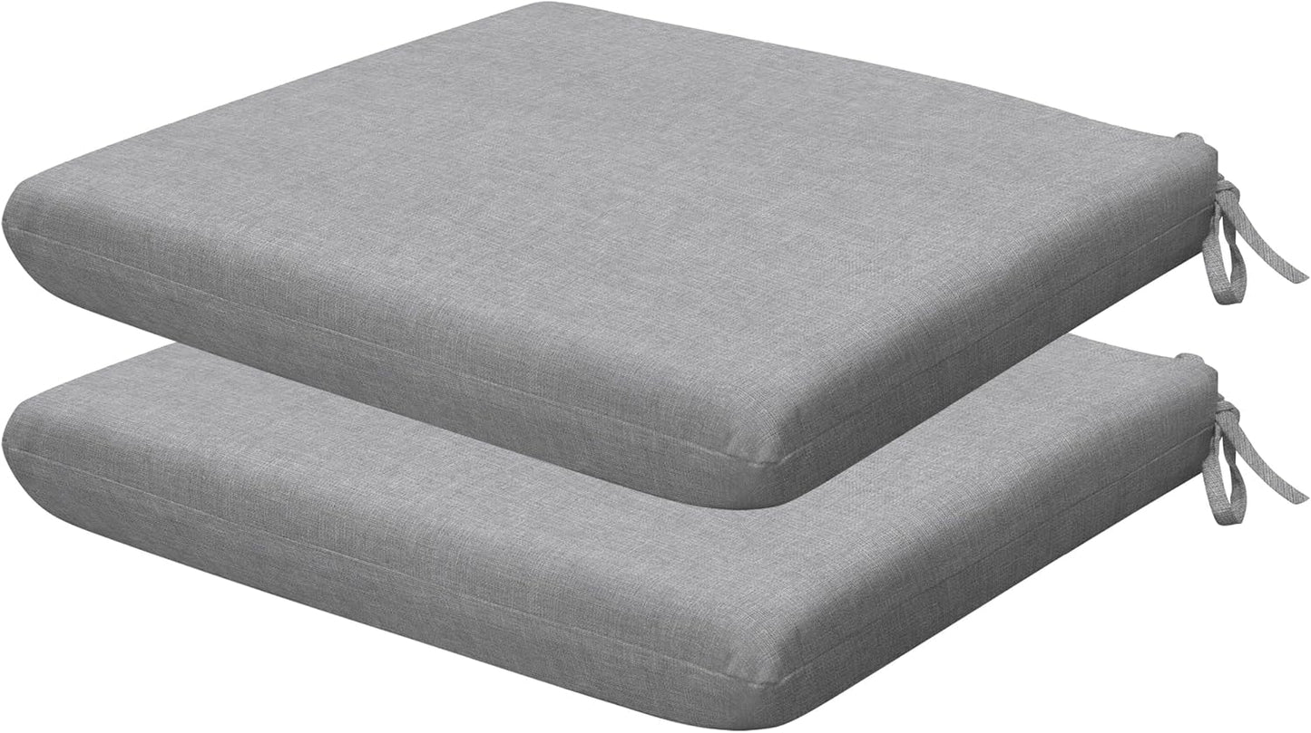 Honeycomb Outdoor Set of 2 Seat Pads, 18 x 17.5, Stripe Poolside Universal Chair Cushions for Patio Furniture