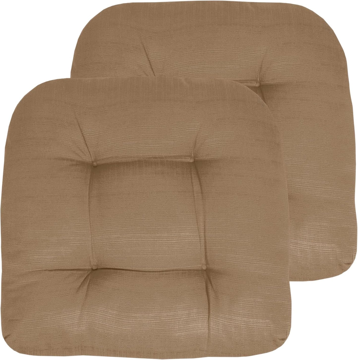 Sweet Home Collection Patio Cushions Outdoor Chair Pads Premium Comfortable Thick Fiber Fill Tufted 19" x 19" Seat Cover, 4 Count (Pack of 1), Havana Peacock/White