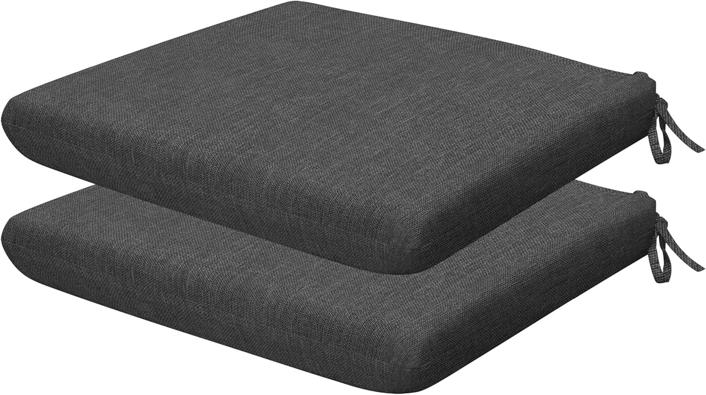 Honeycomb Outdoor Set of 2 Seat Pads, 18 x 17.5, Stripe Poolside Universal Chair Cushions for Patio Furniture