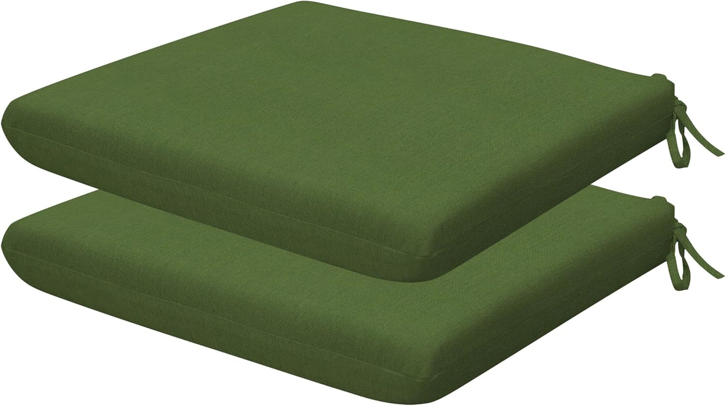 Honeycomb Outdoor Set of 2 Seat Pads, 18 x 17.5, Stripe Poolside Universal Chair Cushions for Patio Furniture