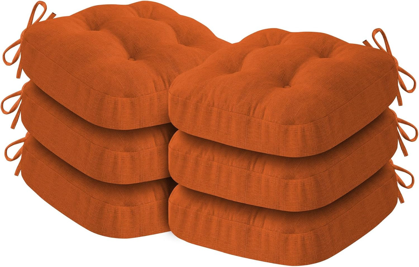 Chair Cushions, Memory Foam Dining Chair Cushions, Tufted Indoor Chair Pads, Set of 4, 16.5' x 16.5' x 3.5', Beige