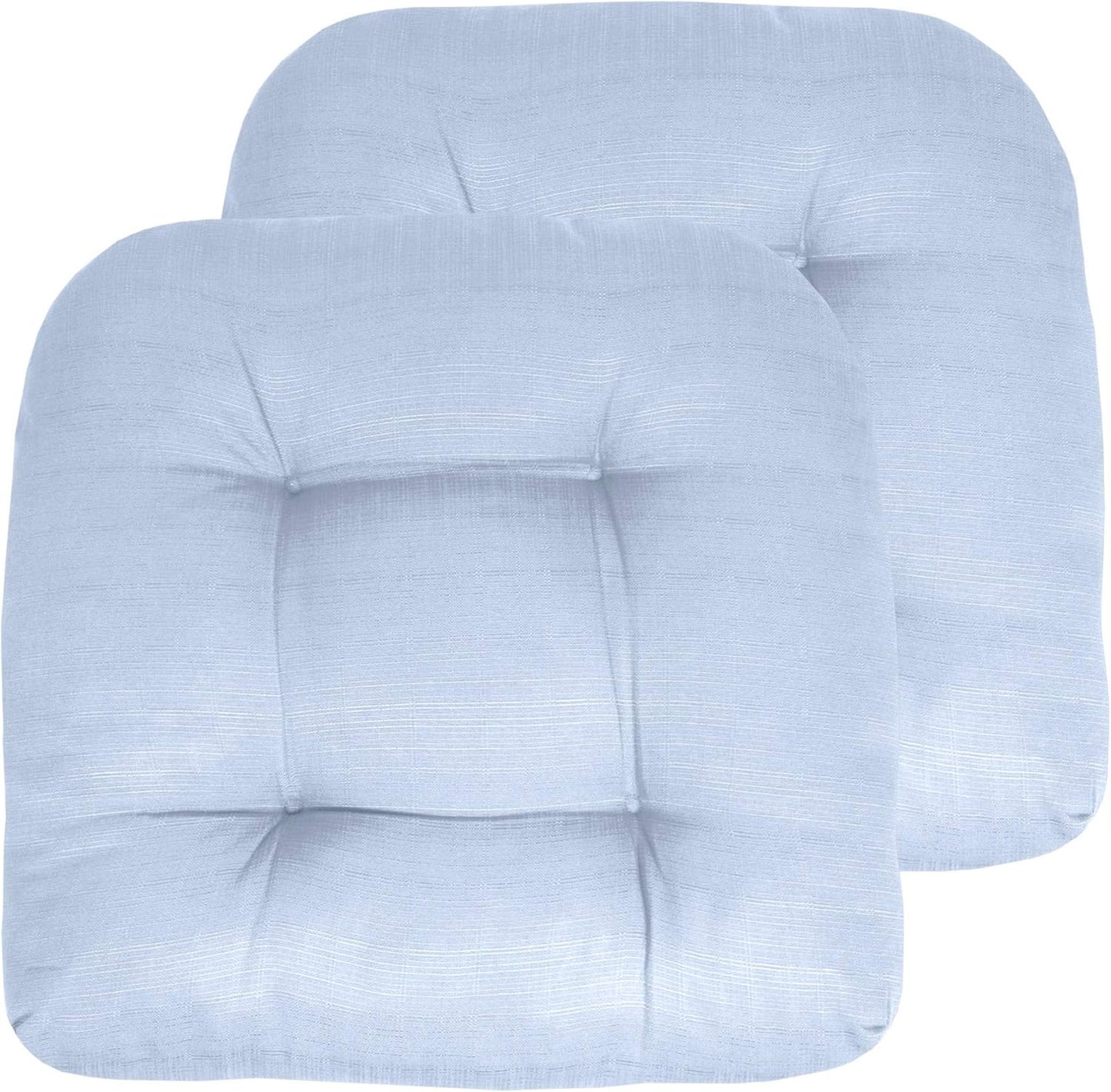 Sweet Home Collection Patio Cushions Outdoor Chair Pads Premium Comfortable Thick Fiber Fill Tufted 19" x 19" Seat Cover, 4 Count (Pack of 1), Havana Peacock/White