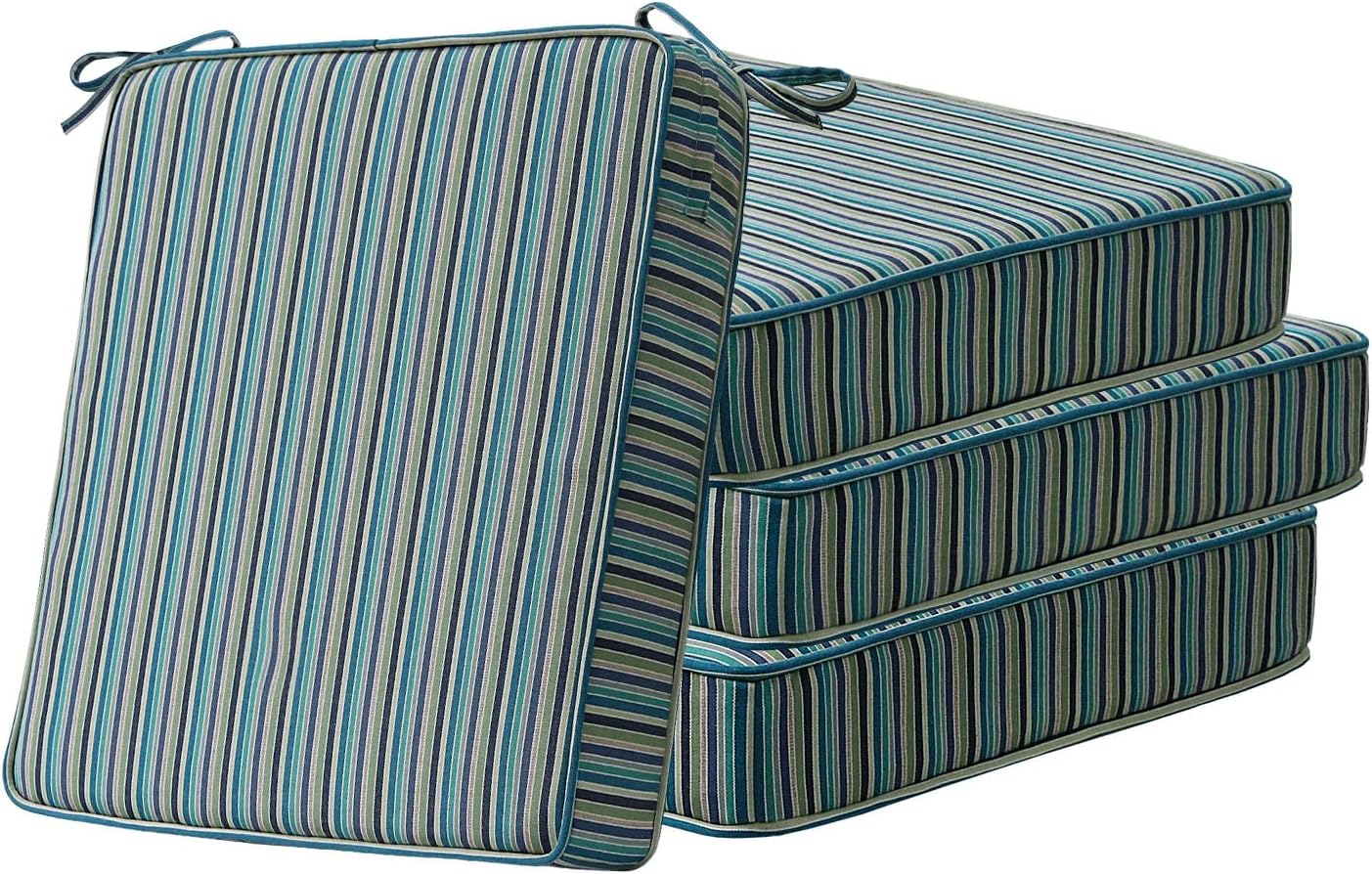 Sunbrella Square Corner Seat Cushions, 18.5" x 16" x 3", Set of 4, Indoor Outdoor Water Repellent Universal Chair Pads with Ties for Patio Furniture, Garden Dining Chairs, Spectrum Brick