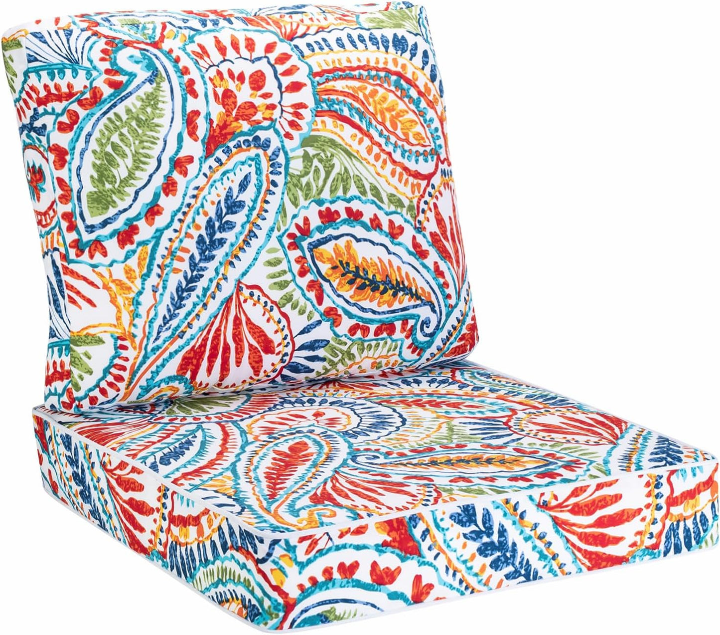 JMGBird Outdoor Chair Cushion Tufted Pillow, Deep Seat Chair Cushion Set 22"x22" Outdoor Cushions for Patio Furniture