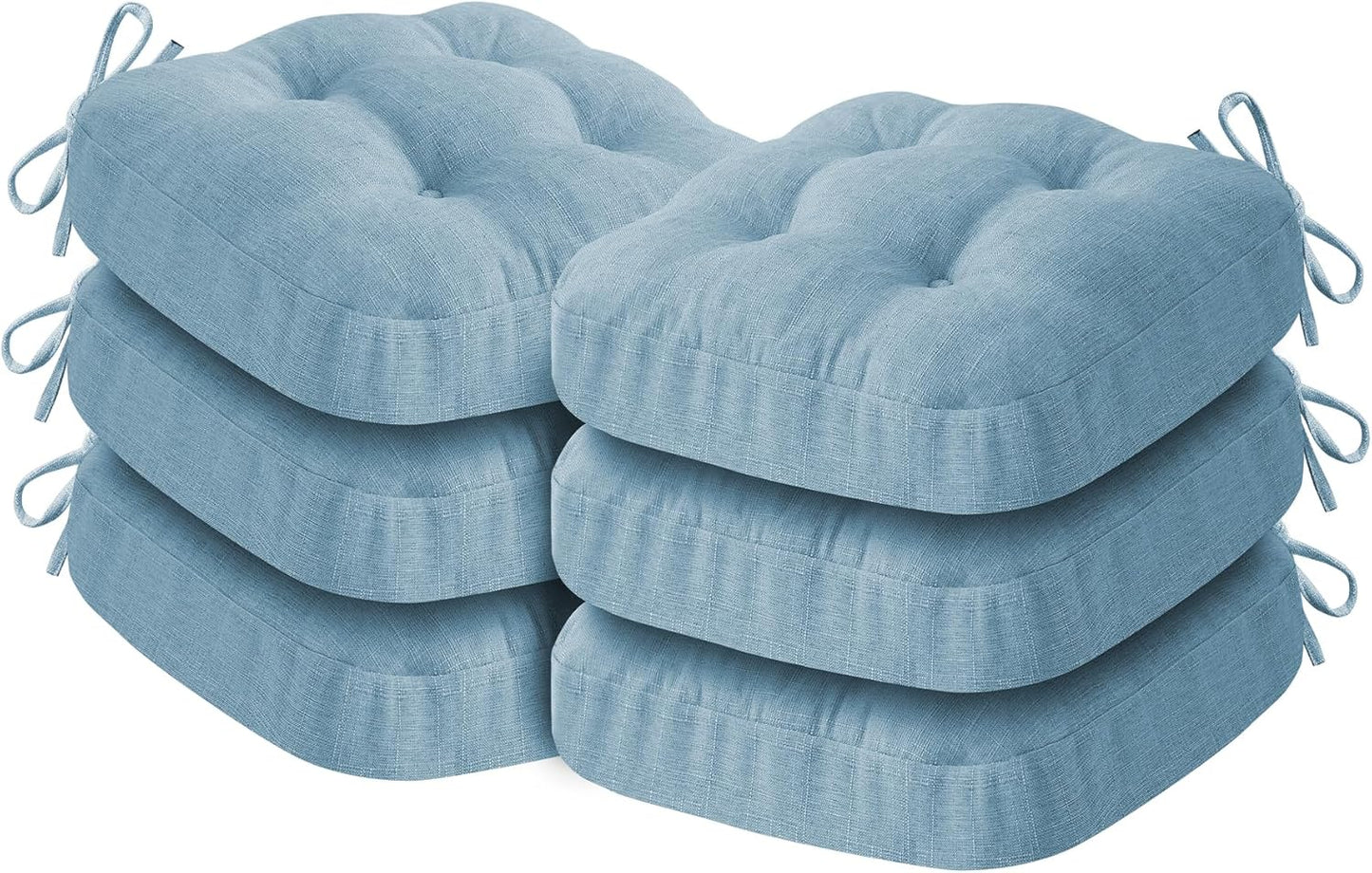 Chair Cushions, Memory Foam Dining Chair Cushions, Tufted Indoor Chair Pads, Set of 4, 16.5' x 16.5' x 3.5', Beige