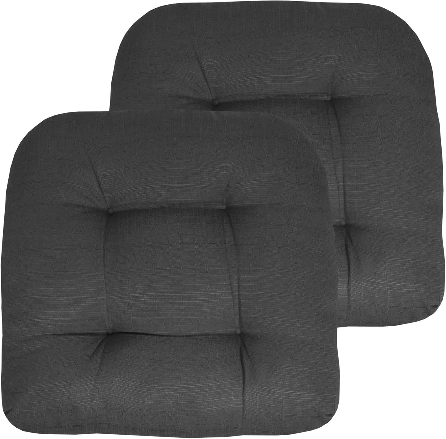 Sweet Home Collection Patio Cushions Outdoor Chair Pads Premium Comfortable Thick Fiber Fill Tufted 19" x 19" Seat Cover, 4 Count (Pack of 1), Havana Peacock/White