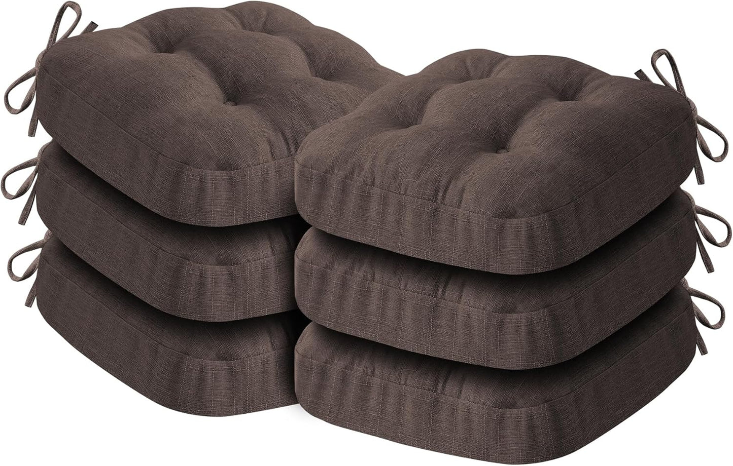 Chair Cushions, Memory Foam Dining Chair Cushions, Tufted Indoor Chair Pads, Set of 4, 16.5' x 16.5' x 3.5', Beige