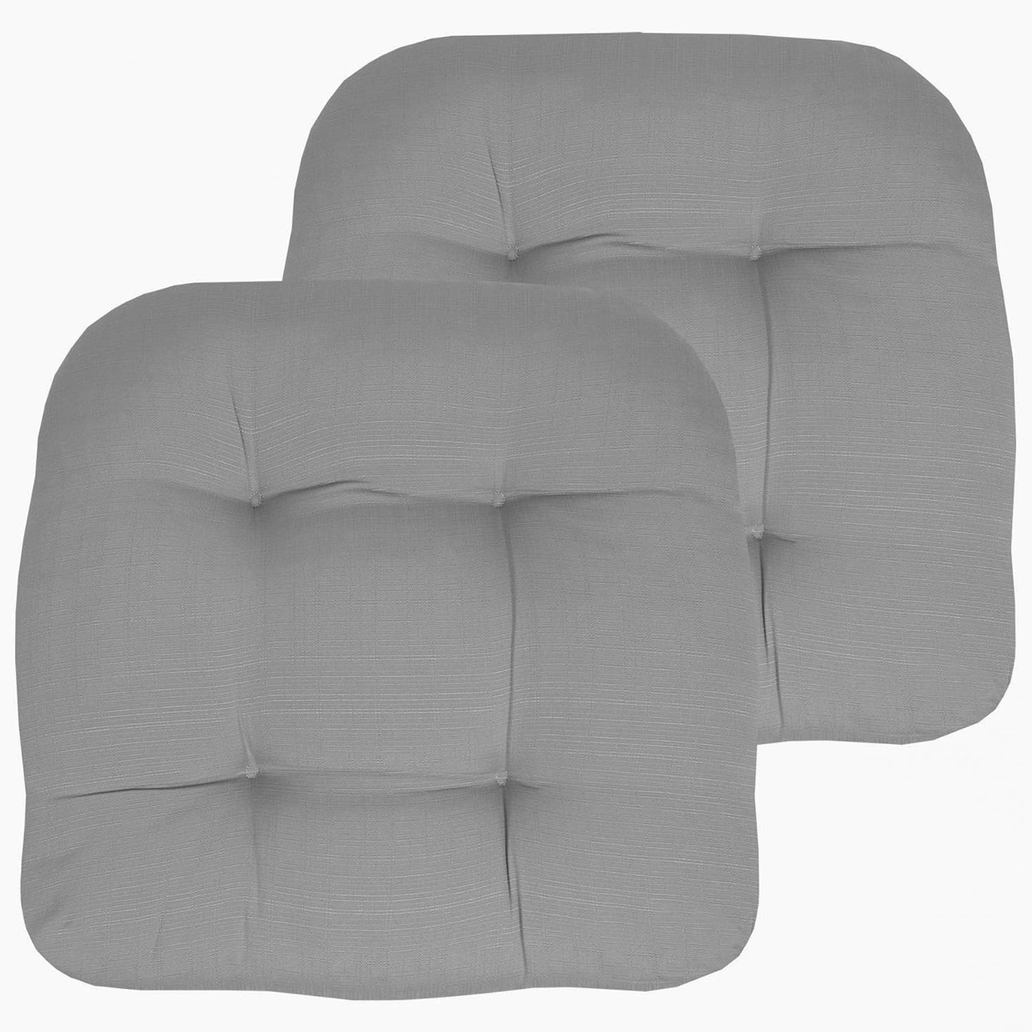 Sweet Home Collection Patio Cushions Outdoor Chair Pads Premium Comfortable Thick Fiber Fill Tufted 19" x 19" Seat Cover, 4 Count (Pack of 1), Havana Peacock/White