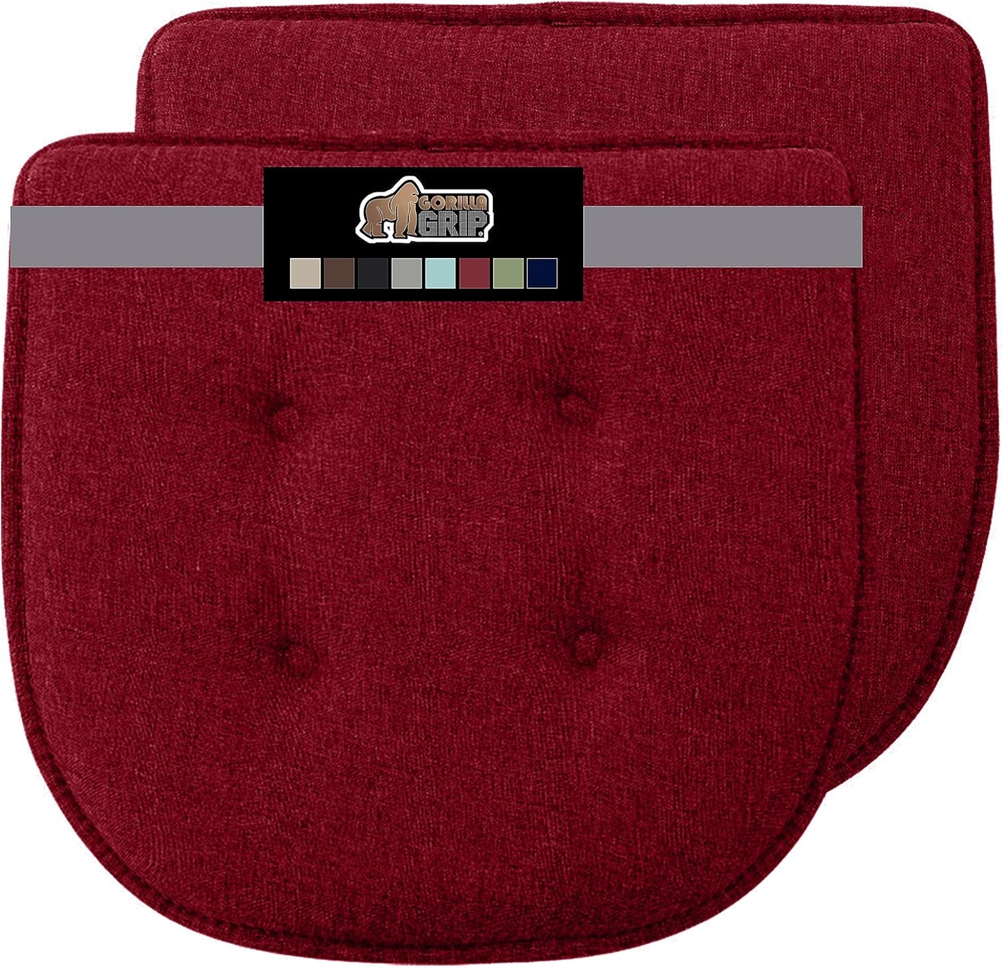 GORILLA GRIP Slip Resistant Chair Cushions, No Ties Required, Memory Foam Pads for Dining Room, Kitchen Table, Office, Rocking Chairs, Plush Seat Cover Cushion Pad, Home Decor, Set of 4 16x16, Black