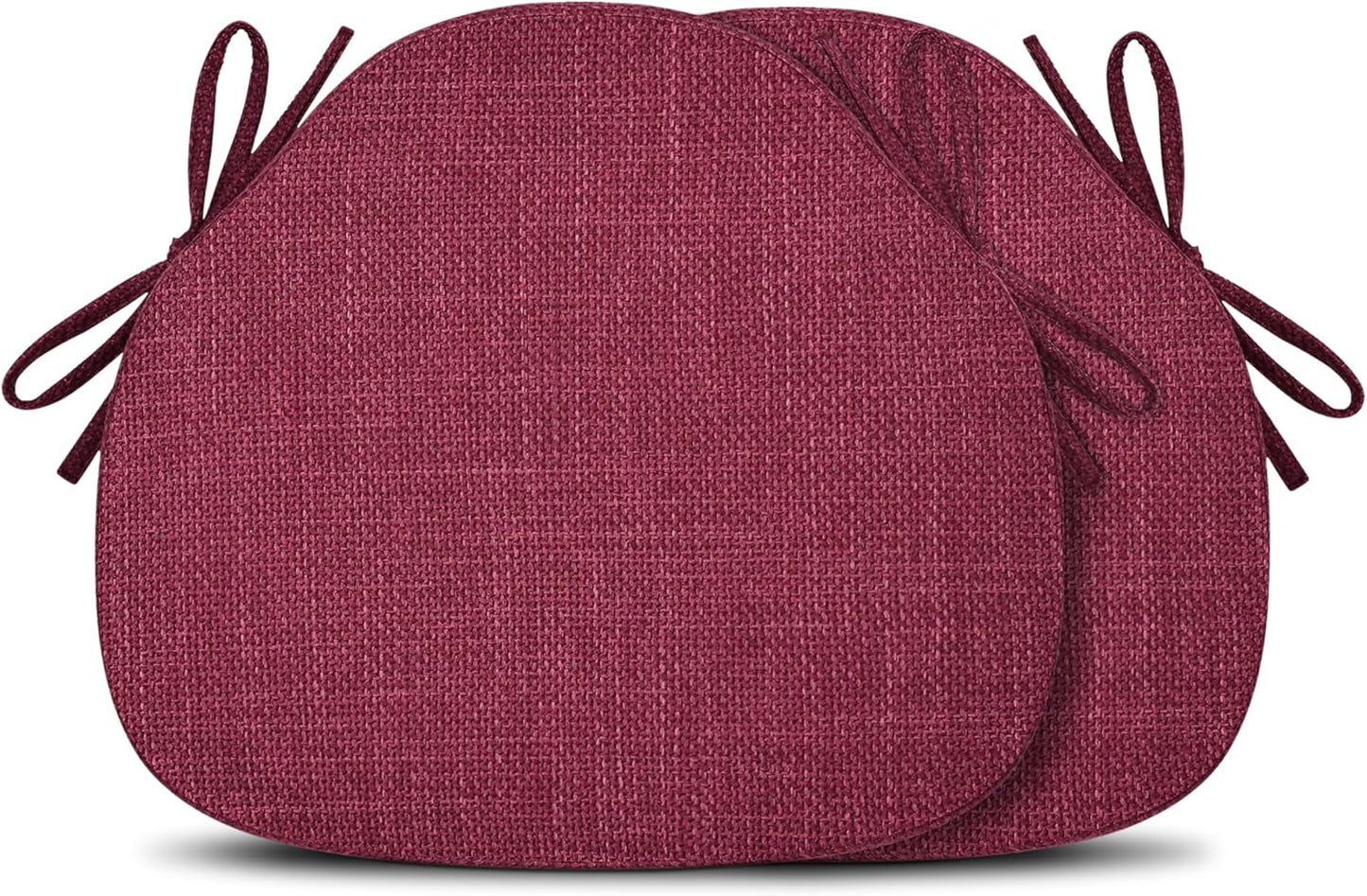 Shinnwa Dining Chair Cushions Set of 4, High-Resilience Foam Windsor Seat Pads, Kitchen Chair Cushions with Ties & Textured Cover, 4 Pack, 16.5 x 15.5 x 2, Light Brown